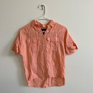 J. Crew Baird McNutt Short Sleeve Button Down Linen Shirt
